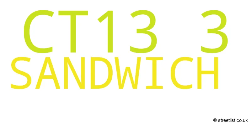 A word cloud for the CT13 3 postcode